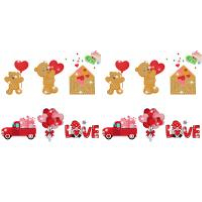 6 Pcs Valentine Diamond Painting Sticker Gem Sticker for Boy Girls Gift (Bear)