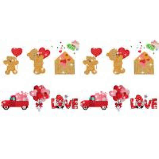 6 Pcs Valentine Diamond Painting Sticker Gem Sticker for Boy Girls Gift (Bear)