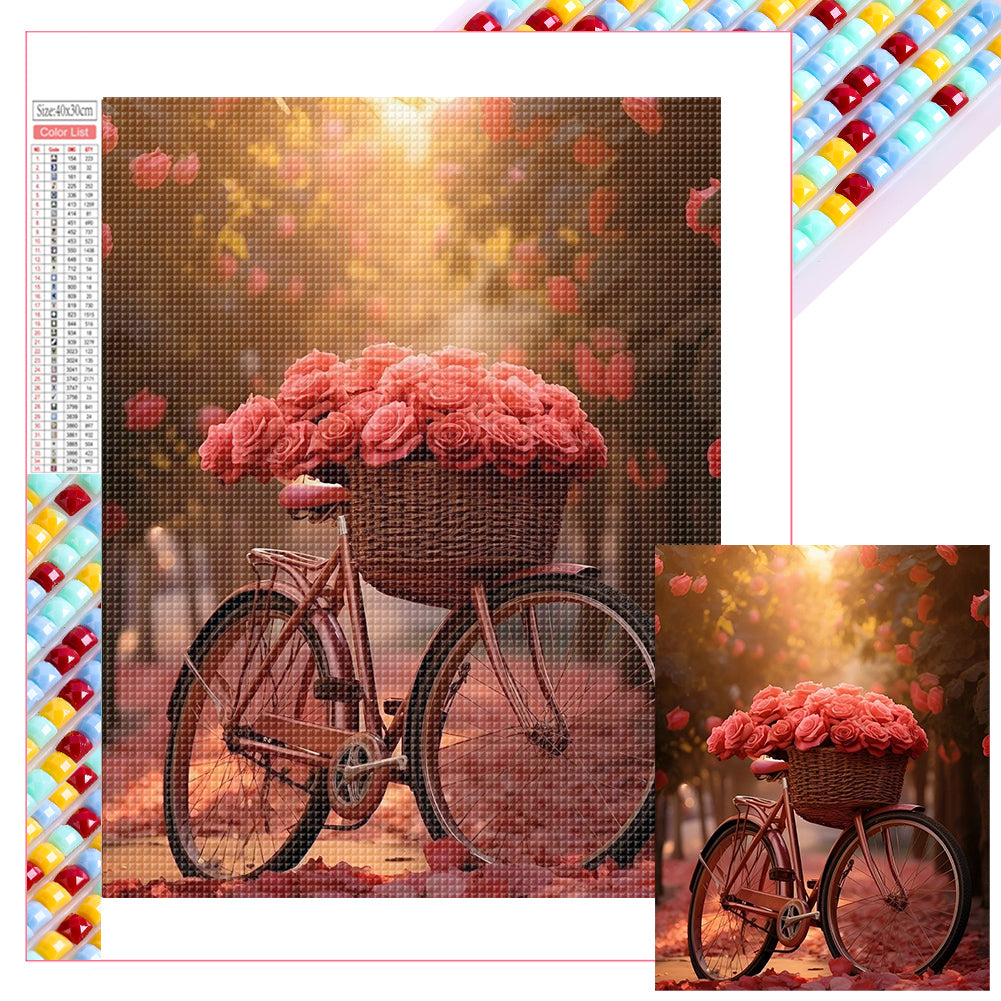 Diamond Painting - Full Square - rose bike (30*40CM)