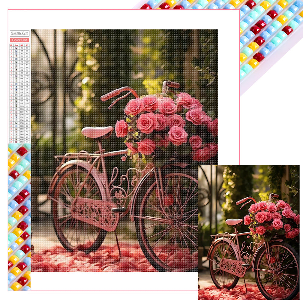 Diamond Painting - Full Square - rose bike (30*40CM)