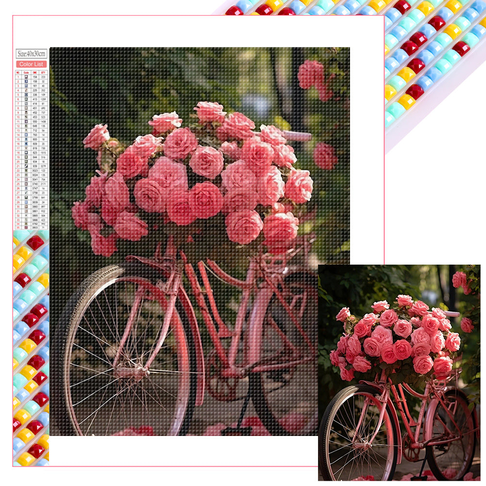 Diamond Painting - Full Square - rose bike (30*40CM)