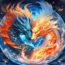 Load image into Gallery viewer, Diamond Painting - Full Round - two dragons (30*30CM)

