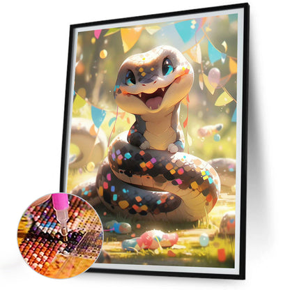 Diamond Painting - Full Round - Chinese zodiac sign snake (30*40CM)
