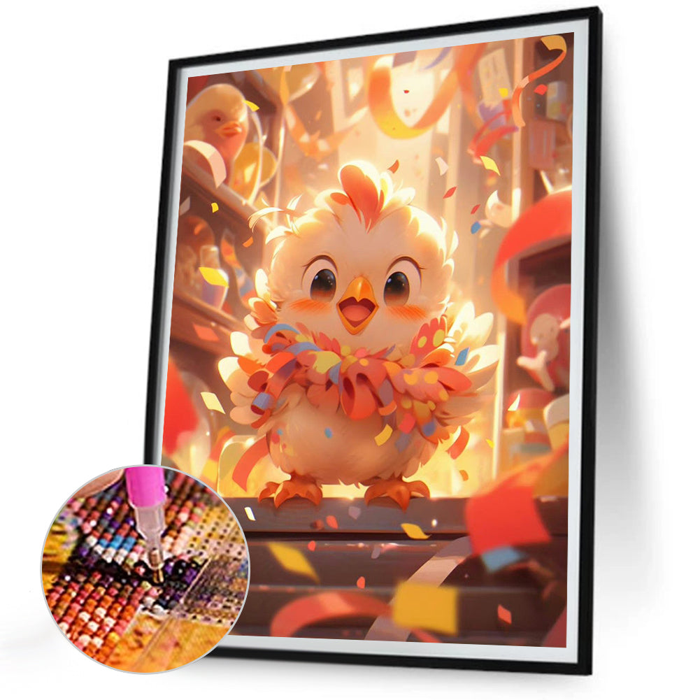 Diamond Painting - Full Round - Twelve zodiac animals: Rooster (30*40CM)