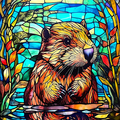 Diamond Painting - Full Round - glass painting marmot (30*30CM)