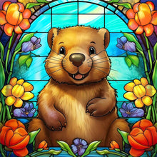 Load image into Gallery viewer, Diamond Painting - Full Round - glass painting beaver (30*30CM)
