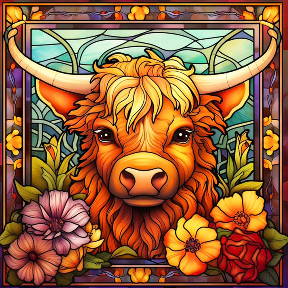 Diamond Painting - Full Round - Glass painting consumes cattle (30*30CM)