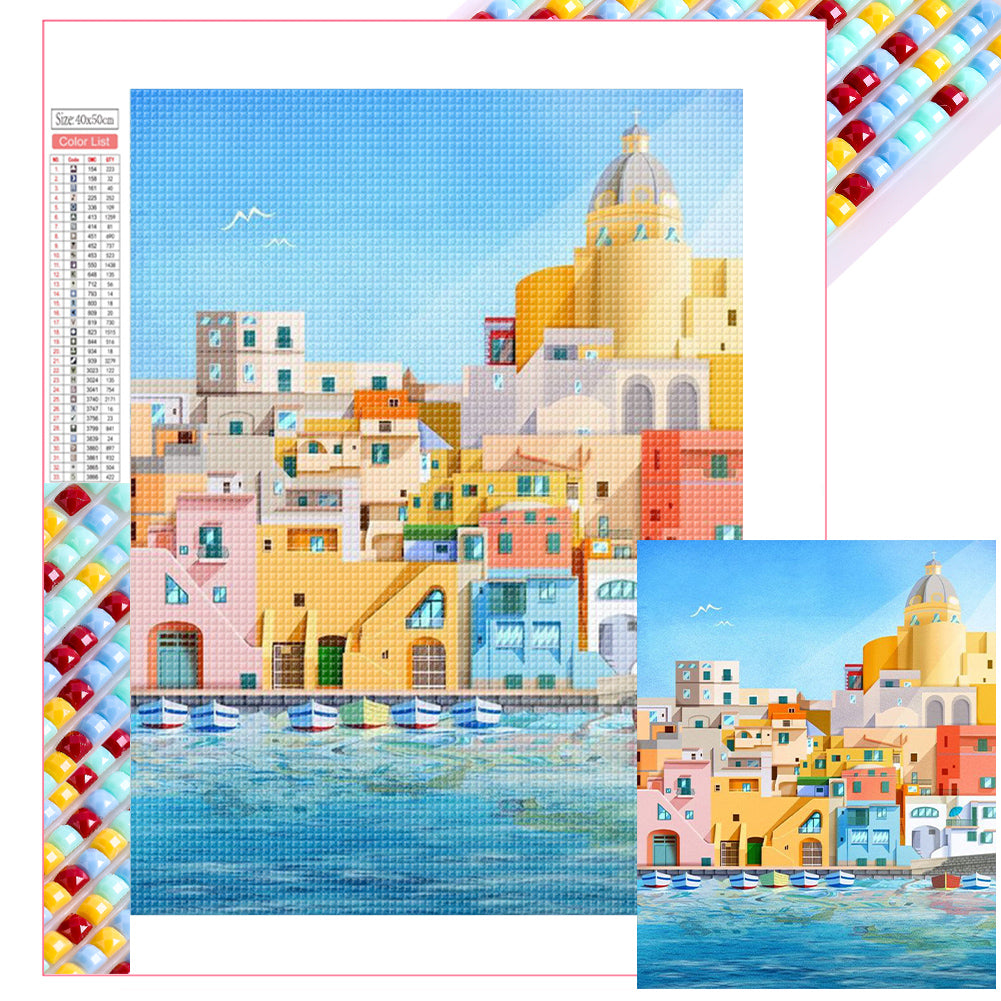 Diamond Painting - Full Square - colorful house (40*50CM)