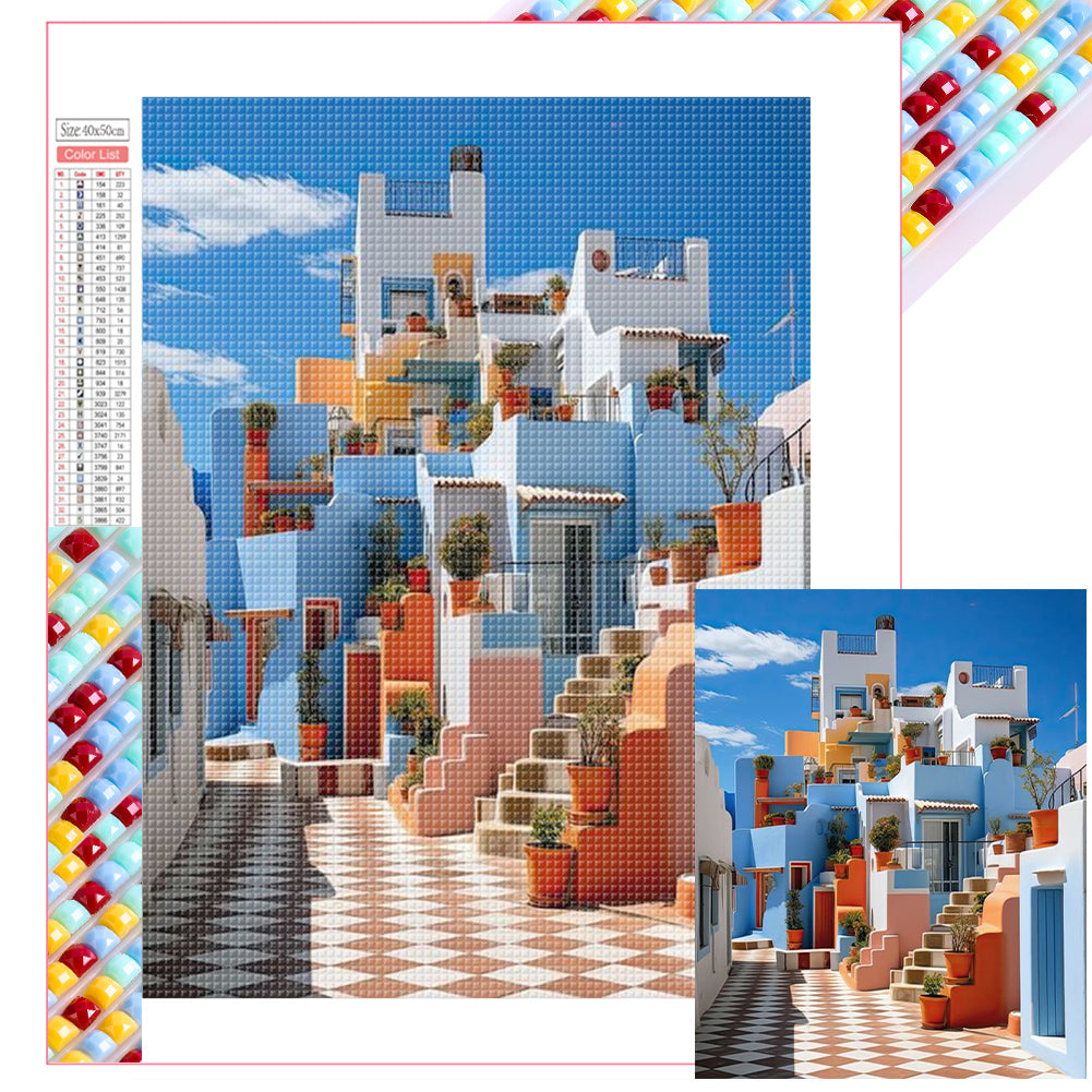 Diamond Painting - Full Square - colorful house (40*50CM)