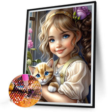 Load image into Gallery viewer, Diamond Painting - Full Square - girl holding pet (30*40CM)
