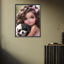 Load image into Gallery viewer, Diamond Painting - Full Square - girl holding pet (30*40CM)
