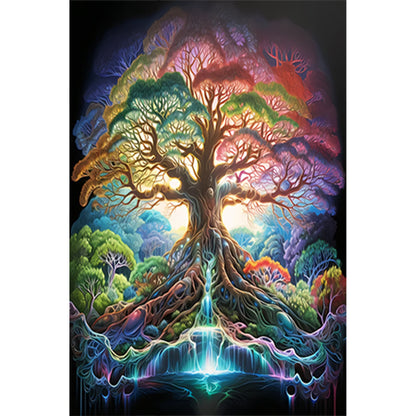 Diamond Painting - Full Round - psychedelic tree (30*45CM)