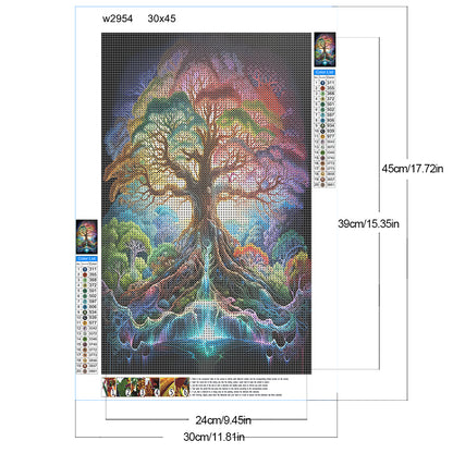 Diamond Painting - Full Round - psychedelic tree (30*45CM)