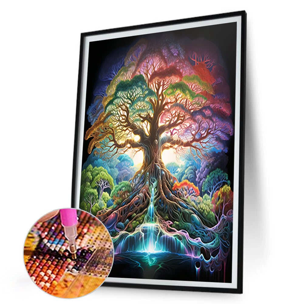 Diamond Painting - Full Round - psychedelic tree (30*45CM)
