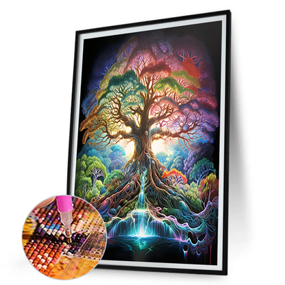Diamond Painting - Full Round - psychedelic tree (30*45CM)