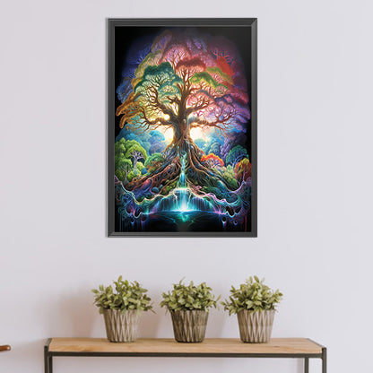 Diamond Painting - Full Round - psychedelic tree (30*45CM)