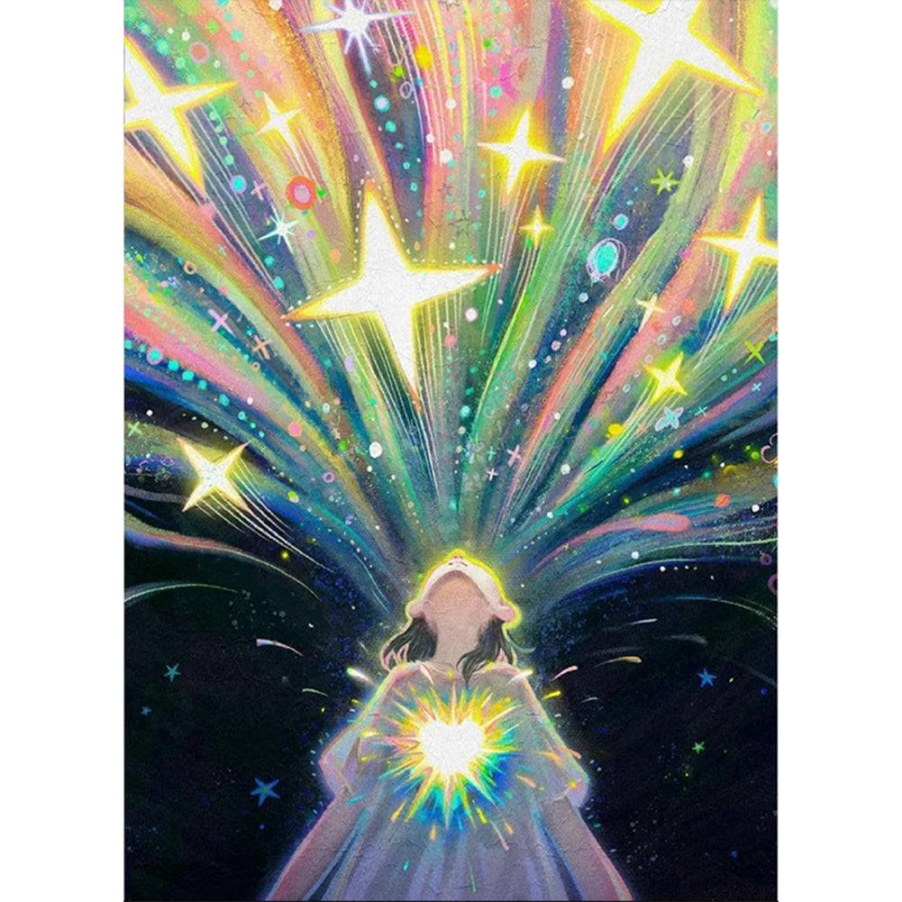 Diamond Painting - Full Round - glowing girl (40*55CM)