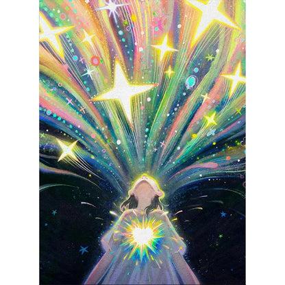 Diamond Painting - Full Round - glowing girl (40*55CM)