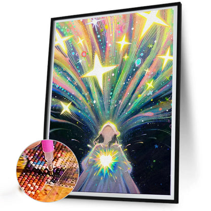 Diamond Painting - Full Round - glowing girl (40*55CM)