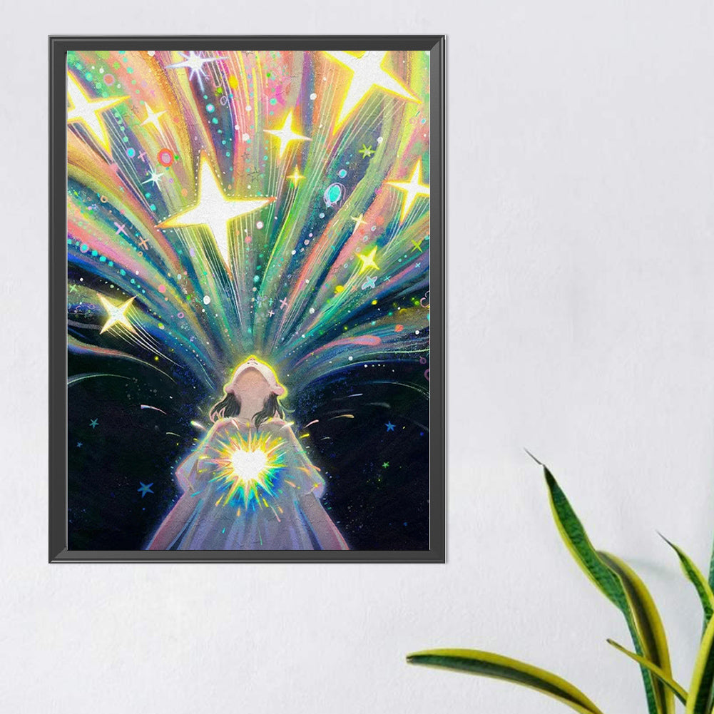 Diamond Painting - Full Round - glowing girl (40*55CM)