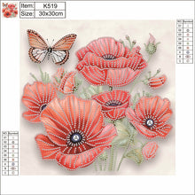 Load image into Gallery viewer, Diamond Painting - Partial Special Shaped - poppy flower (30*30CM)
