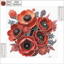 Load image into Gallery viewer, Diamond Painting - Partial Special Shaped - poppy flower (30*30CM)
