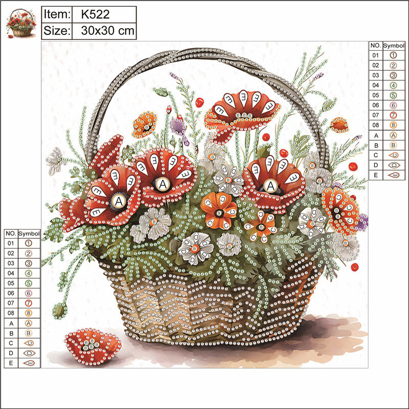 Diamond Painting - Partial Special Shaped - poppy flower (30*30CM)