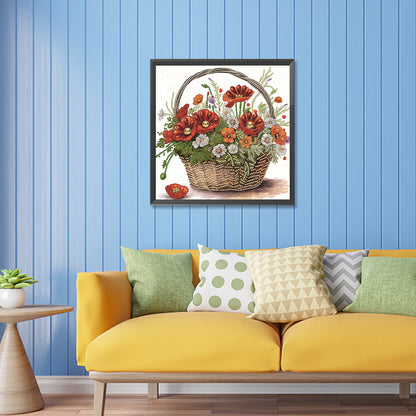Diamond Painting - Partial Special Shaped - poppy flower (30*30CM)