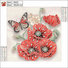 Load image into Gallery viewer, Diamond Painting - Partial Special Shaped - poppy flower (30*30CM)
