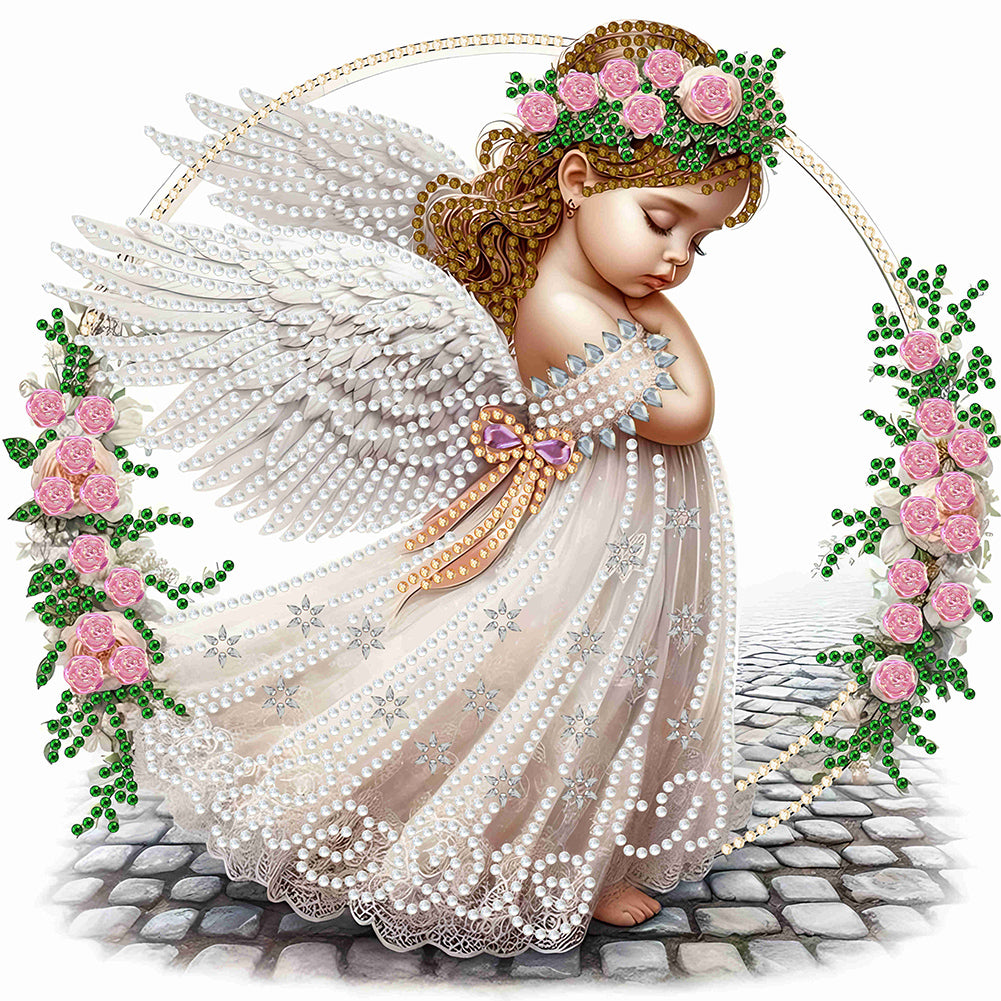 Diamond Painting - Partial Special Shaped - angel child (30*30CM)