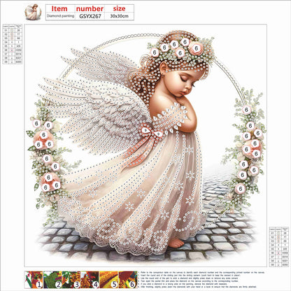 Diamond Painting - Partial Special Shaped - angel child (30*30CM)