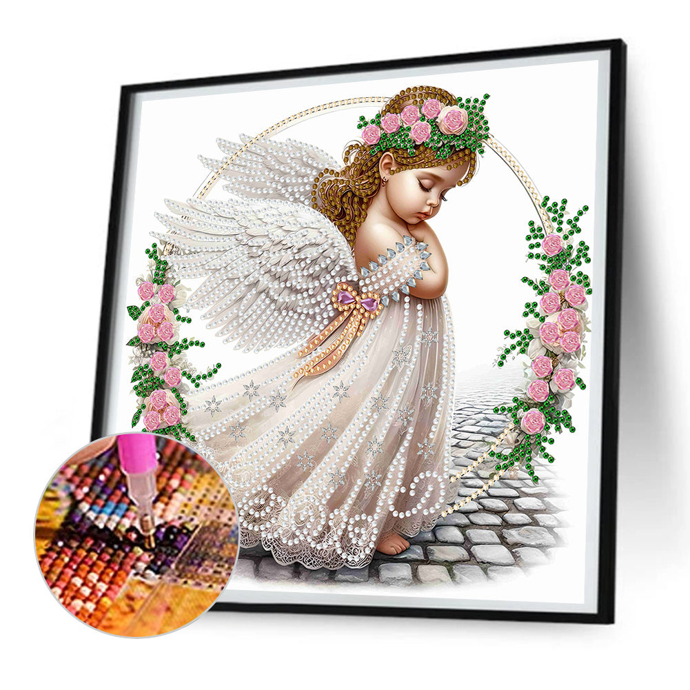 Diamond Painting - Partial Special Shaped - angel child (30*30CM)