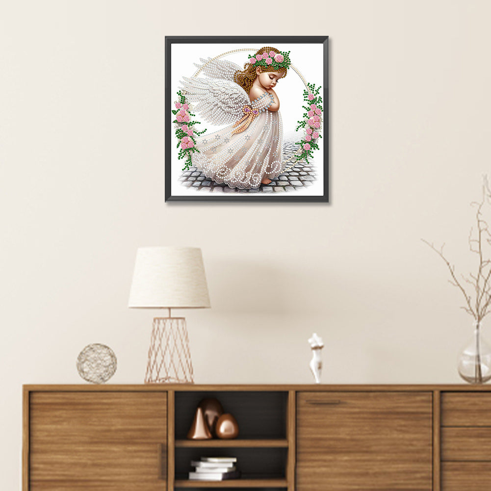 Diamond Painting - Partial Special Shaped - angel child (30*30CM)