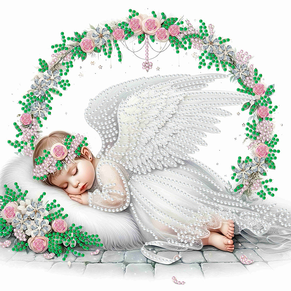 Diamond Painting - Partial Special Shaped - angel child (30*30CM)