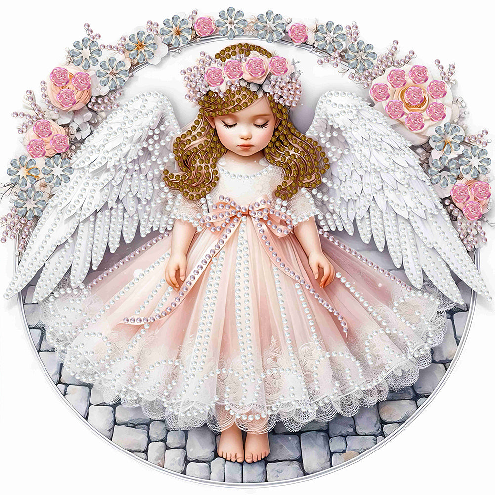 Diamond Painting - Partial Special Shaped - angel child (30*30CM)