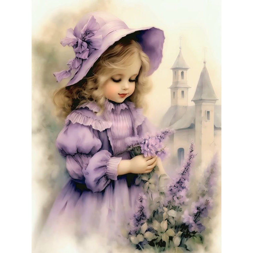 Diamond Painting - Full Round - lavender girl (30*40CM)