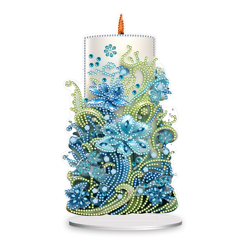 Flowers Candle Table Top Diamond Painting Ornament Kits for Office Desktop Decor