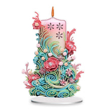 Load image into Gallery viewer, Flowers Candle Table Top Diamond Painting Ornament Kits for Office Desktop Decor
