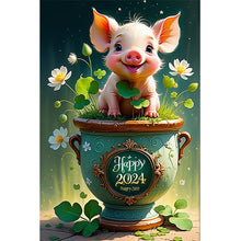 Load image into Gallery viewer, Diamond Painting - Full Round - happy piggy (40*60CM)
