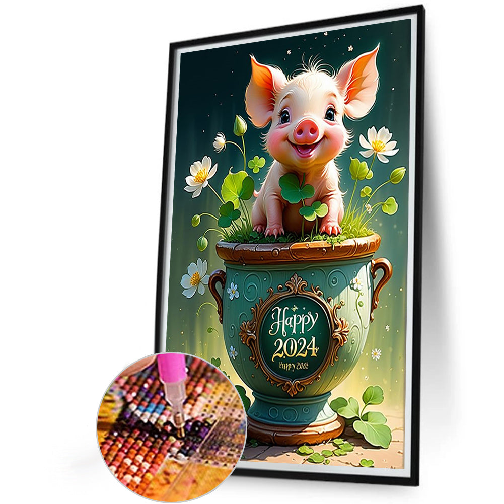 Diamond Painting - Full Round - happy piggy (40*60CM)