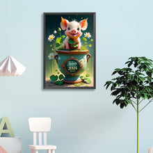 Load image into Gallery viewer, Diamond Painting - Full Round - happy piggy (40*60CM)
