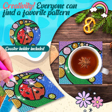 Load image into Gallery viewer, 6/8 Pcs Acrylic Summer Beach Diamond Painting Coasters with Holder Cork Pads
