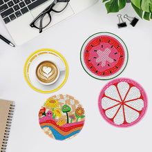 Load image into Gallery viewer, 6/8 Pcs Acrylic Summer Beach Diamond Painting Coasters with Holder Cork Pads
