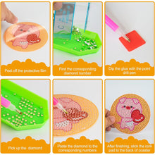 Load image into Gallery viewer, 6/8 Pcs Acrylic Summer Beach Diamond Painting Coasters with Holder Cork Pads
