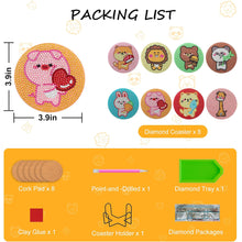 Load image into Gallery viewer, 6/8 Pcs Acrylic Summer Beach Diamond Painting Coasters with Holder Cork Pads
