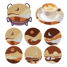 Load image into Gallery viewer, 6/8 Pcs Acrylic Summer Beach Diamond Painting Coasters with Holder Cork Pads

