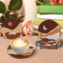 Load image into Gallery viewer, 6/8 Pcs Acrylic Summer Beach Diamond Painting Coasters with Holder Cork Pads
