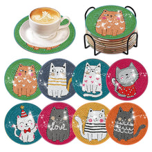 Load image into Gallery viewer, 6/8 Pcs Acrylic Summer Beach Diamond Painting Coasters with Holder Cork Pads
