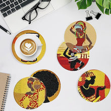 Load image into Gallery viewer, 6/8 Pcs Acrylic Summer Beach Diamond Painting Coasters with Holder Cork Pads
