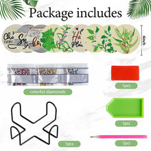 Load image into Gallery viewer, 6/8 Pcs Acrylic Summer Beach Diamond Painting Coasters with Holder Cork Pads
